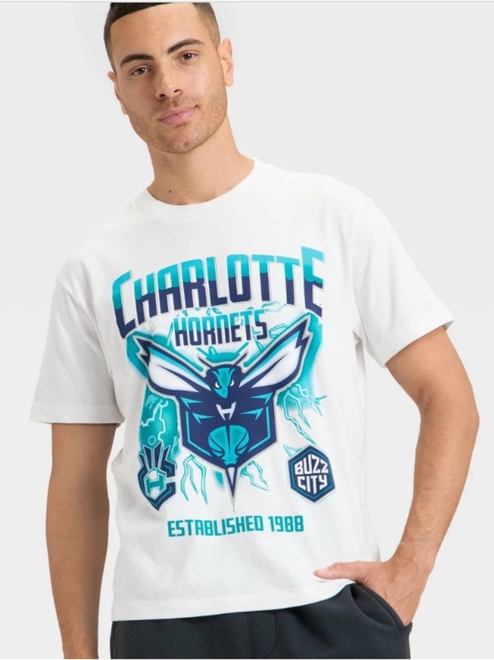 Original Use Men's Short Sleeve NBA T-Shirt Charlotte Hornets